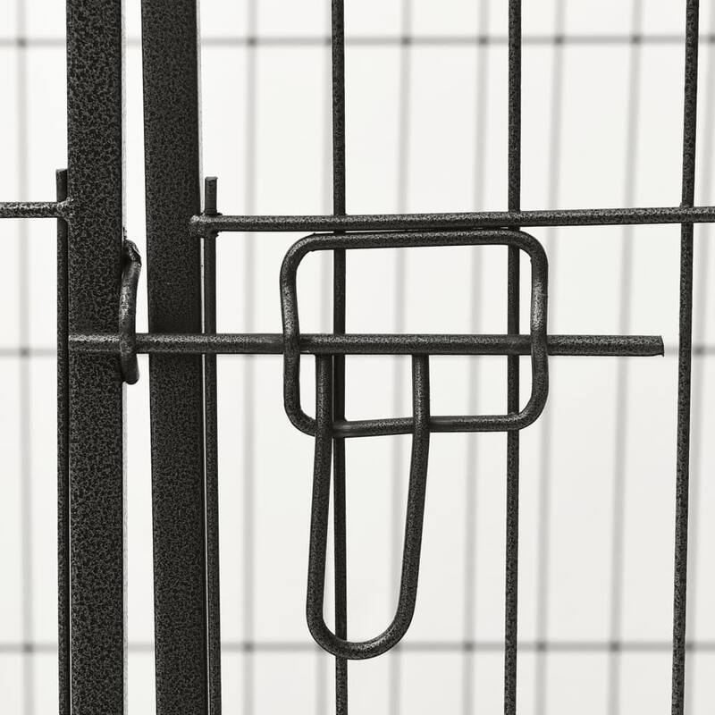 vidaXL Puppy Playpen Exercise Folding Enclosure Pet Kennel Cage Steel Black