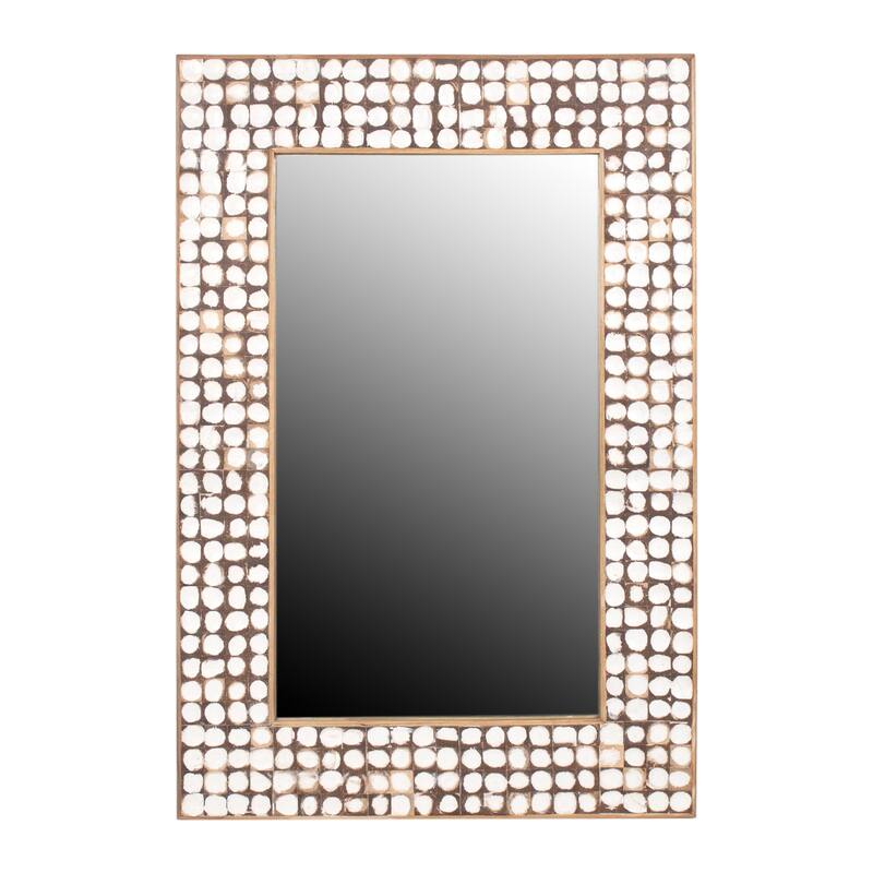 Milo Coconut Shell Rectangular Wall Mirror by East at Main