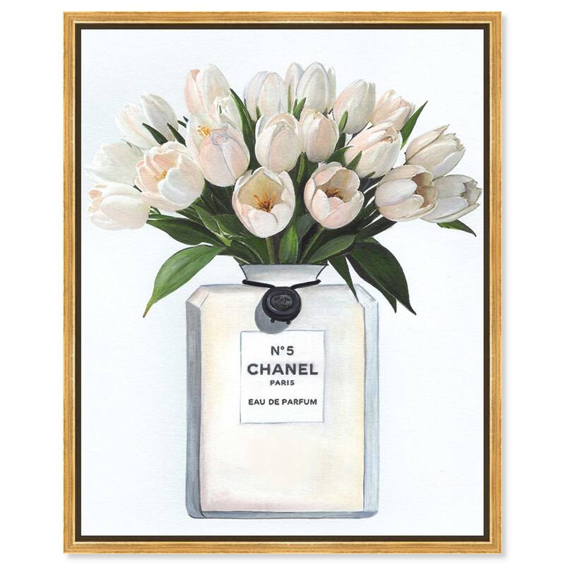 Doll Memories - Floral Happiness Canvas by Art Remedy - Gold - 20" x 24"