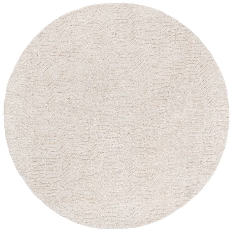 SAFAVIEH Handmade Pine Sigurasta Modern & Contemporary Wool Rug - 6' Round - Beige