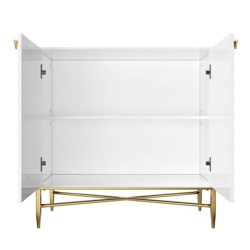 2 Door White Locker Accent Cabinet