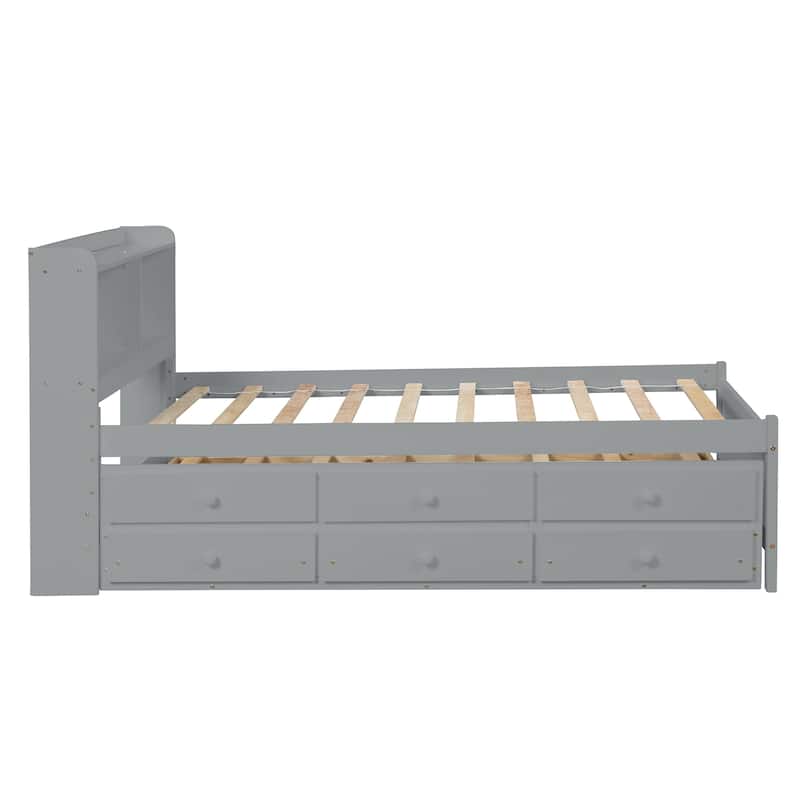 Twin Bed with Twin Trundle,Drawers