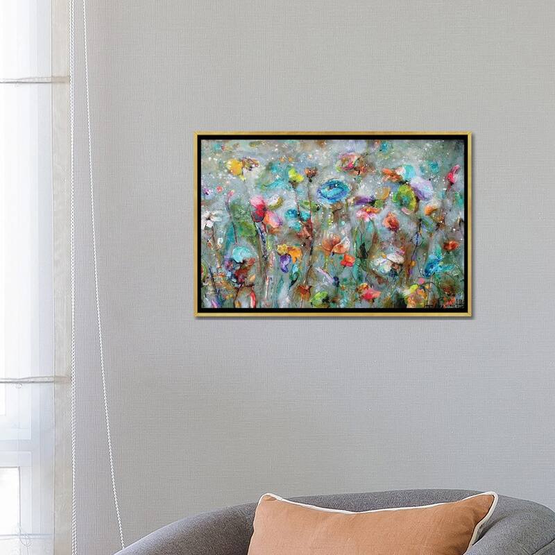 iCanvas "Flowers By Dawn" by Studio Paint-Ing Framed Canvas Print