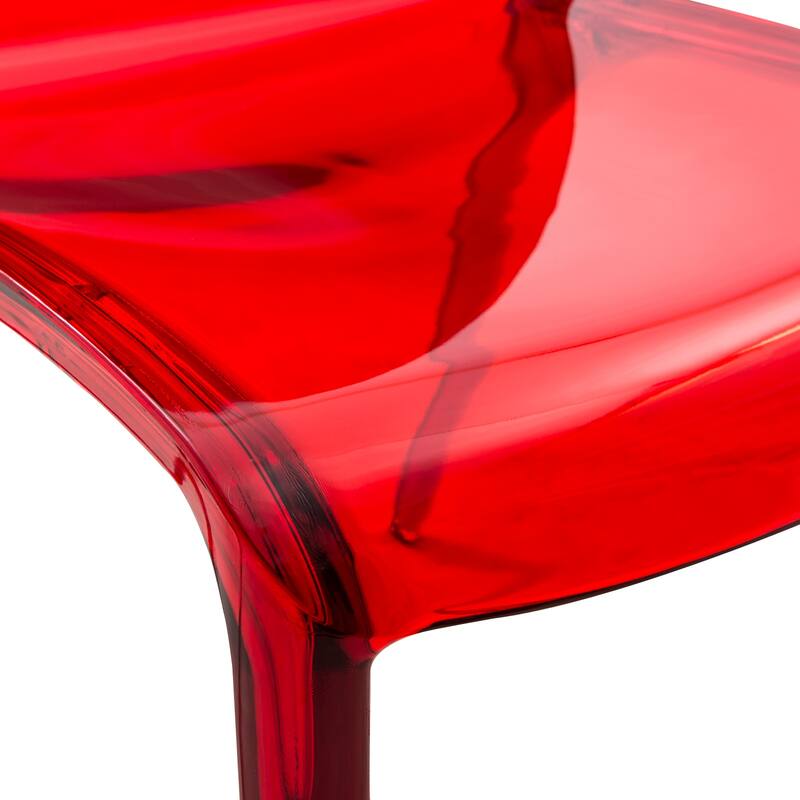 Stackable Acrylic Dining Chair Modern Full Back Transparent Accent Side Chair - Height 32.25", Width 20.5", Depth 21".