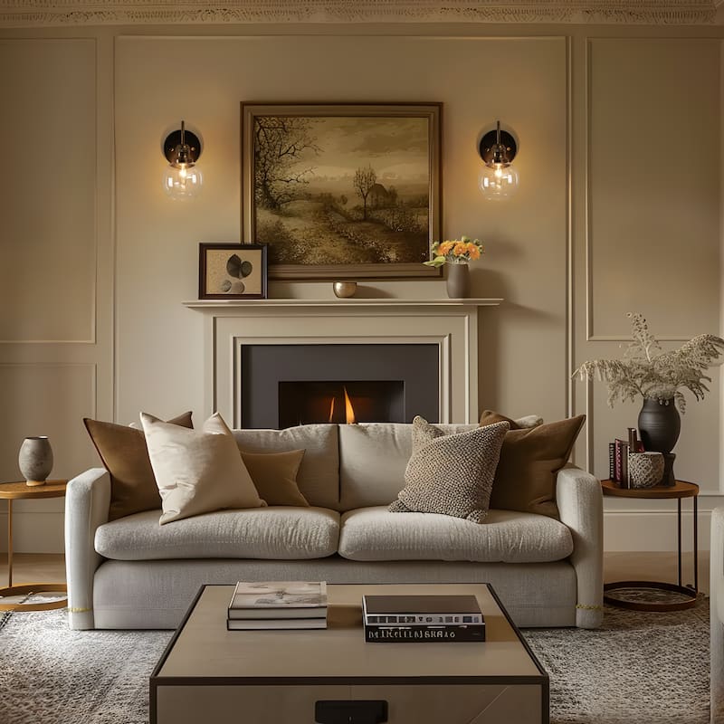 Mid-Century Modern 1-Light Black Gold Glass Wall Sconces Bathroom Vanity Light