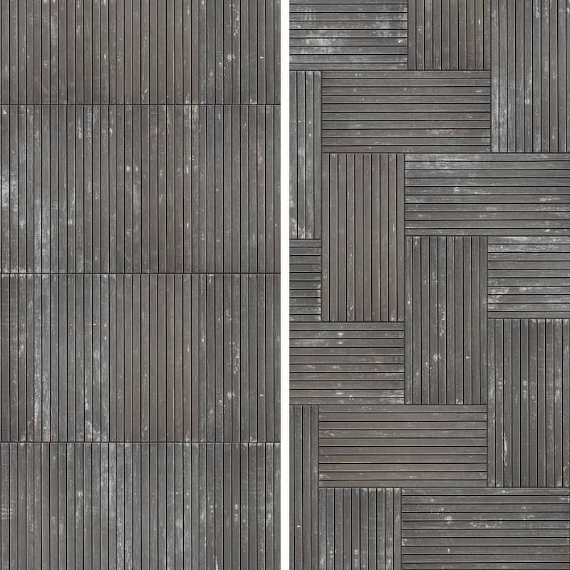 Merola Tile Retro Strata Nero 6-7/8" x 14" Porcelain Floor and Wall Tile - Case (16 Tiles)