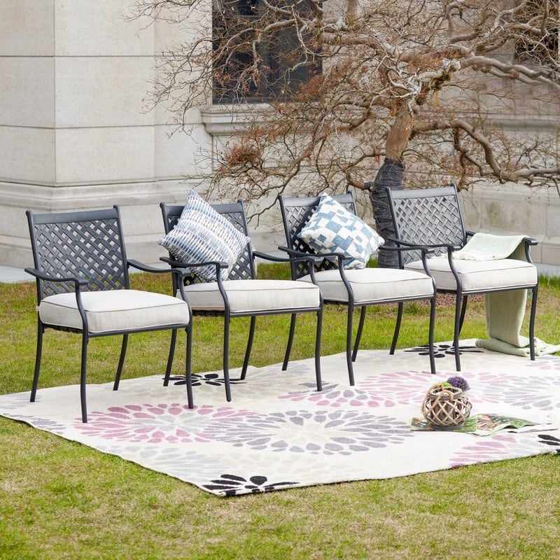 Patio Festival Outdoor Metal Dining Chair (Set of 4)
