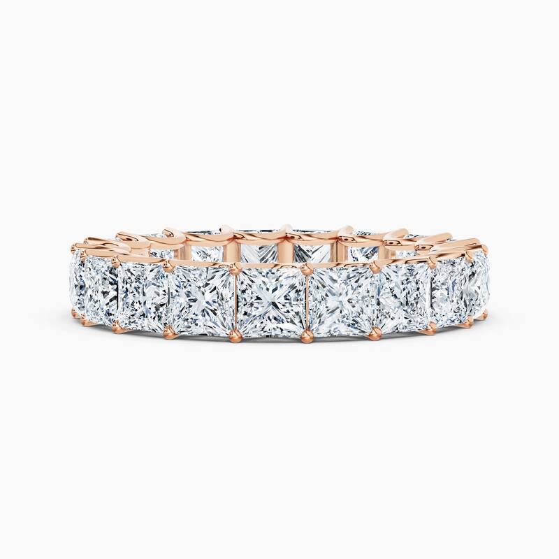 Auriya 14k Gold Princess Lab Grown Diamond Eternity Band 2.60 - 11.25 ct. tw. (F-G, VS) - 5.70 ct. wt. - 6 - Rose