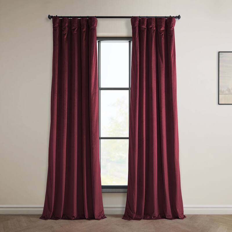 Exclusive Fabrics Heritage Plush Velvet Curtain (1 Panel) - 50 X 84 - Dark Merlot