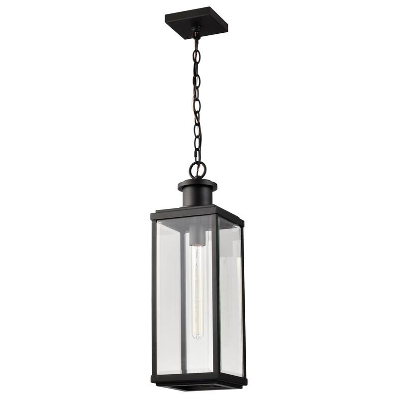 Luca Hanging Pendant Sand Black Finish Clear Beveled Glass - Sand Black