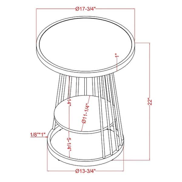 Furniture of America Alioto Contemporary 17-inch Steel 1-Shelf Side ...