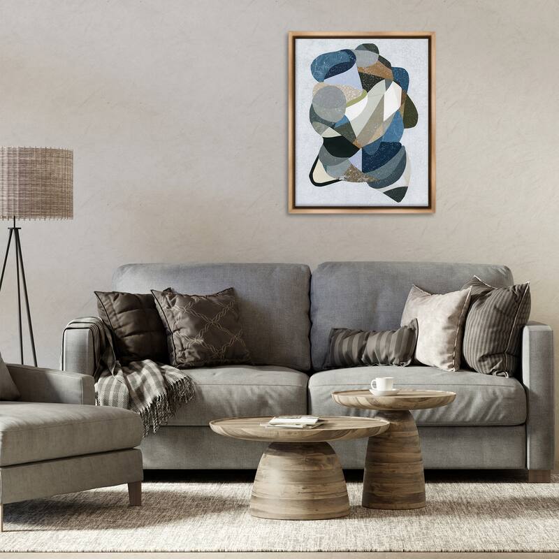 Stupell Fluid Movement Geometrics Framed Floater Canvas Wall Art Design By Coco Good