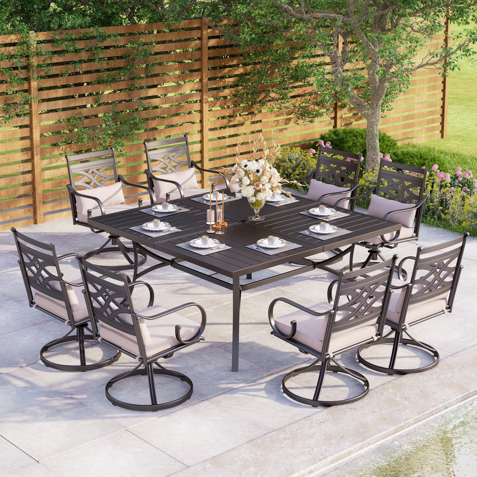 Set of 8 discount outdoor dining chairs