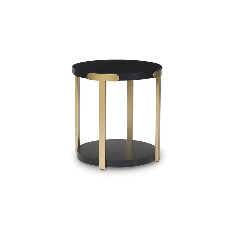 Signature Design by Ashley Shylore Black/Gold Table (Set of 3) - 37"W x 37"D x 18"H