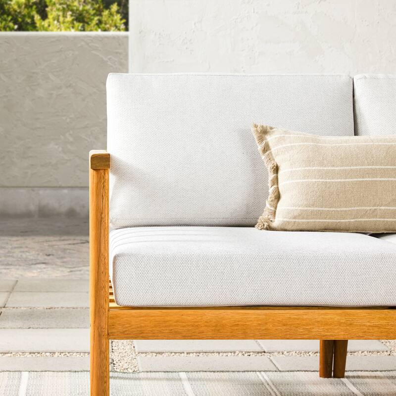 Walker Edison Solid Wood Spindle Sofa-Chaise