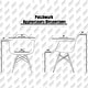 preview thumbnail 2 of 9, Set of 2 Multi Color Modern Upholstered Fabric Multi-Pattern Patchwork Chair Light Natural Eiffel Wood Leg Dining Room