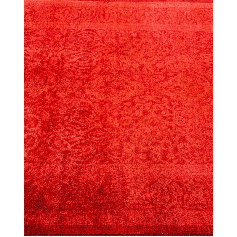 Contemporary Overdyed Wool Hand Knotted Runner - 3' 0" x 9' 1"