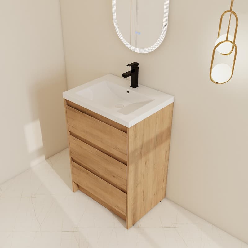 BNK 24''/36''/72'' Bathroom Vanity With Sink, Freestanding Bathroom Vanity with Soft Close Doors and Shelf