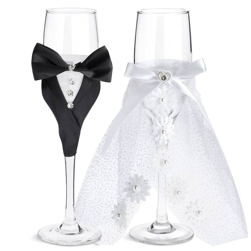 Bride and Groom Champagne Flutes Bed Bath & Beyond 40134756