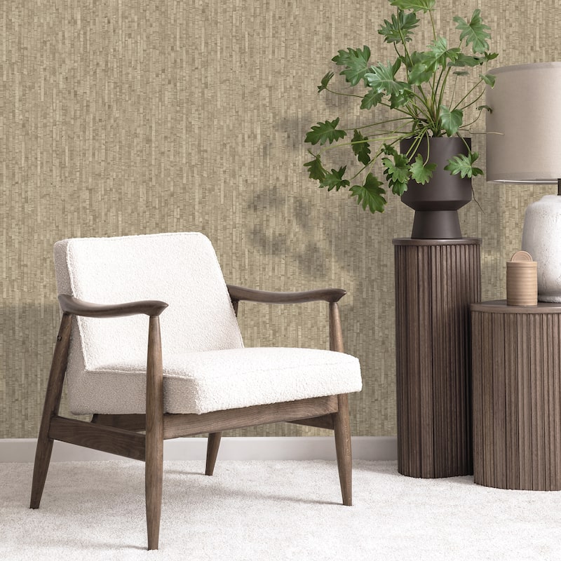Veer Decor Faux Natural Straw Wallpaper