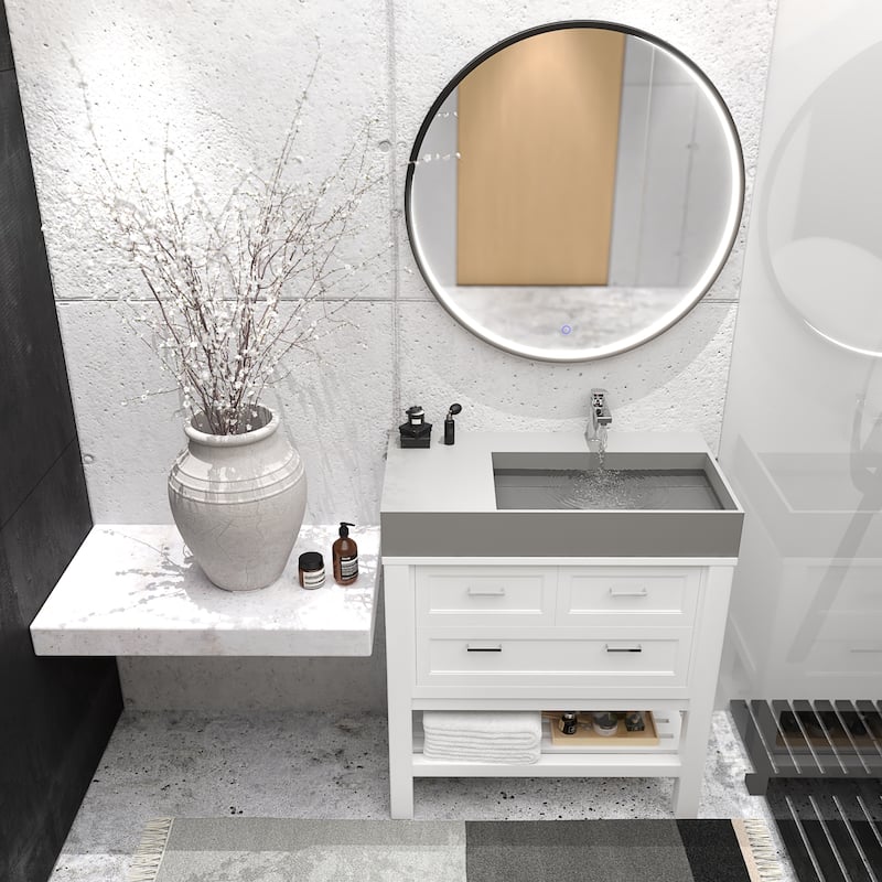Amelia 36" - 72" Solid Surface Bathroom Vanity Top