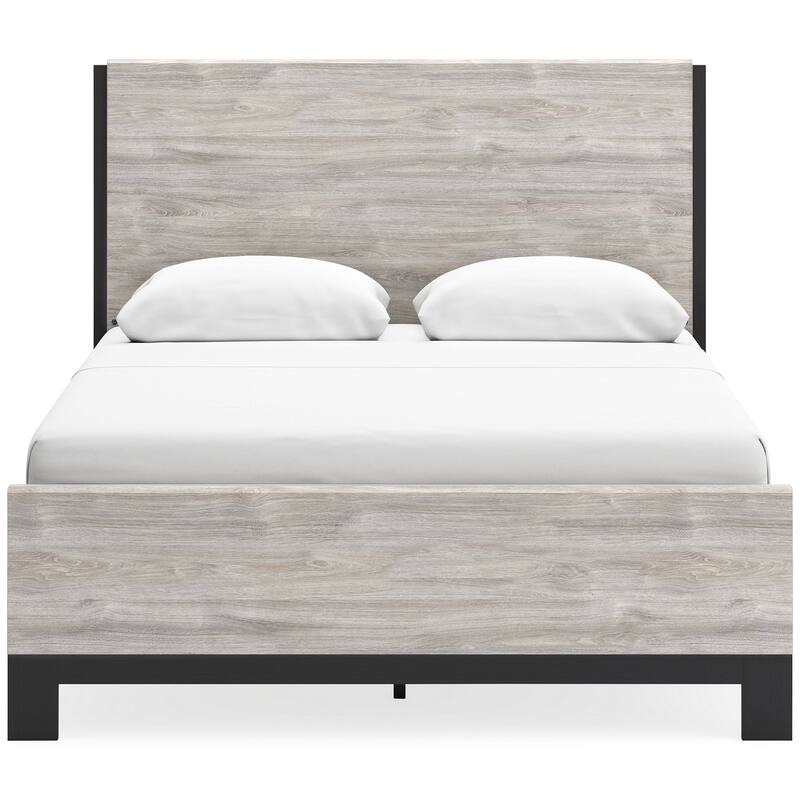 Signature Design by Ashley Vessalli Gray/Black Panel Bed with Extensions