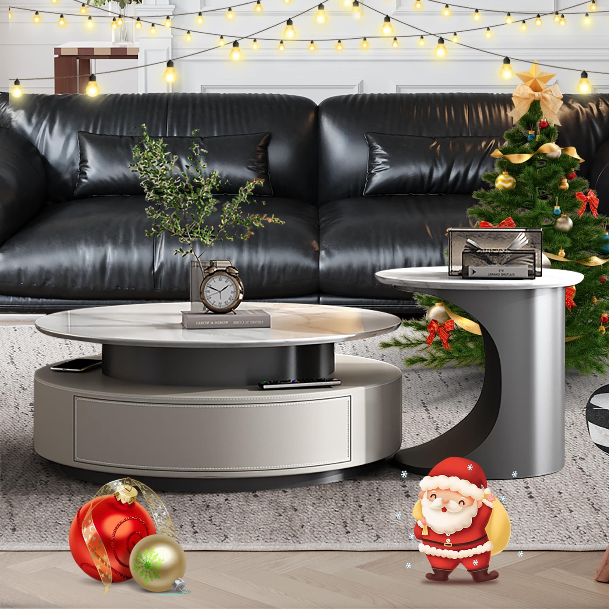 JASIWAY Affordable Luxury Modern Coffee Side Table Set - Bed Bath