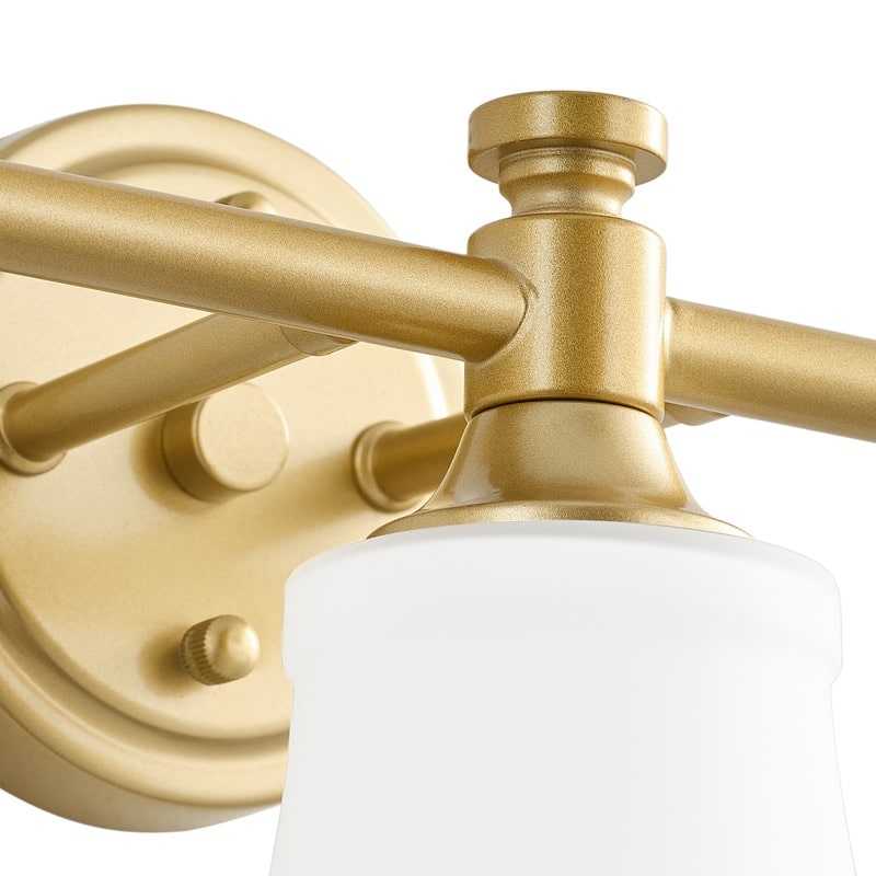 3 Light Antique Brass Vanity Wall Sconce with Frosted White Glass Shades Modern Vintage Bathroom Lighting Fixture