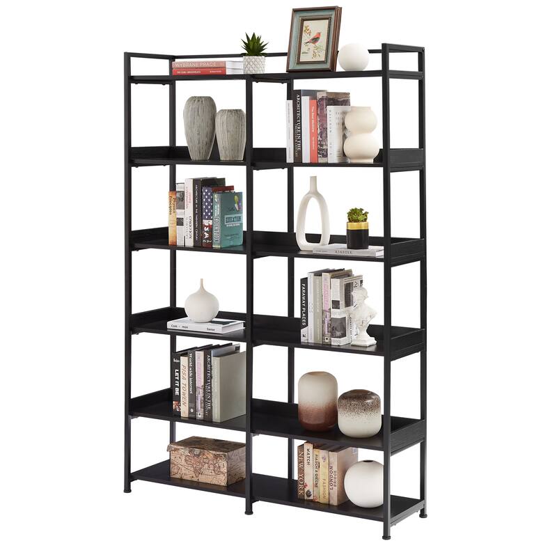 70.8 Inch Round Bookcase Bookshelf,Display Shelf,Two Drawers,Gold Frame