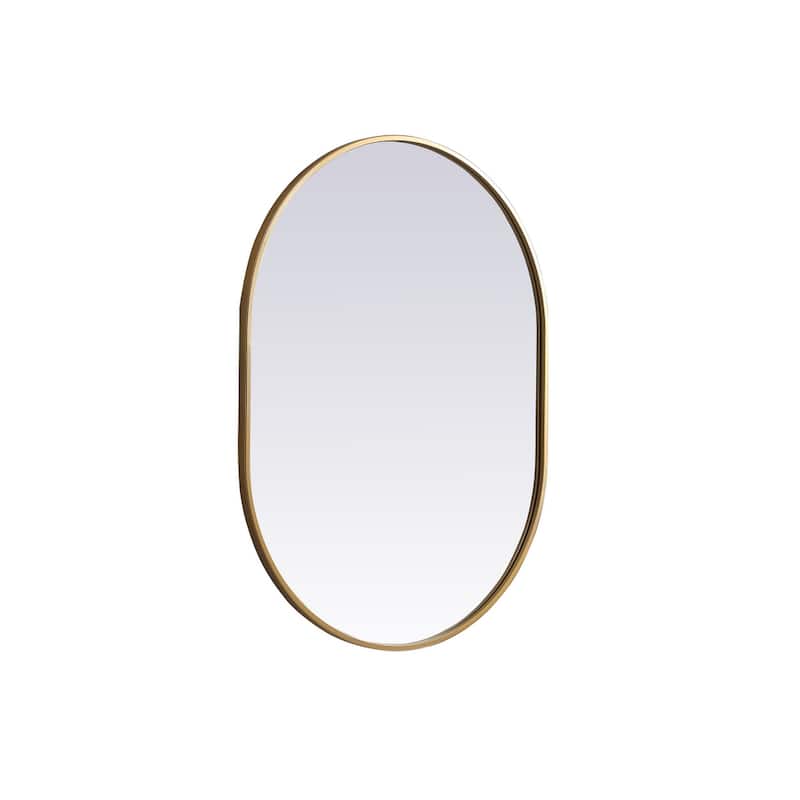 Indigo Home Metal Frame Oval Mirror 27x36 Inch