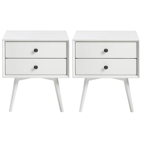 Middlebrook Mid-Century Solid Wood 2-Drawer Nightstand, Set of 2