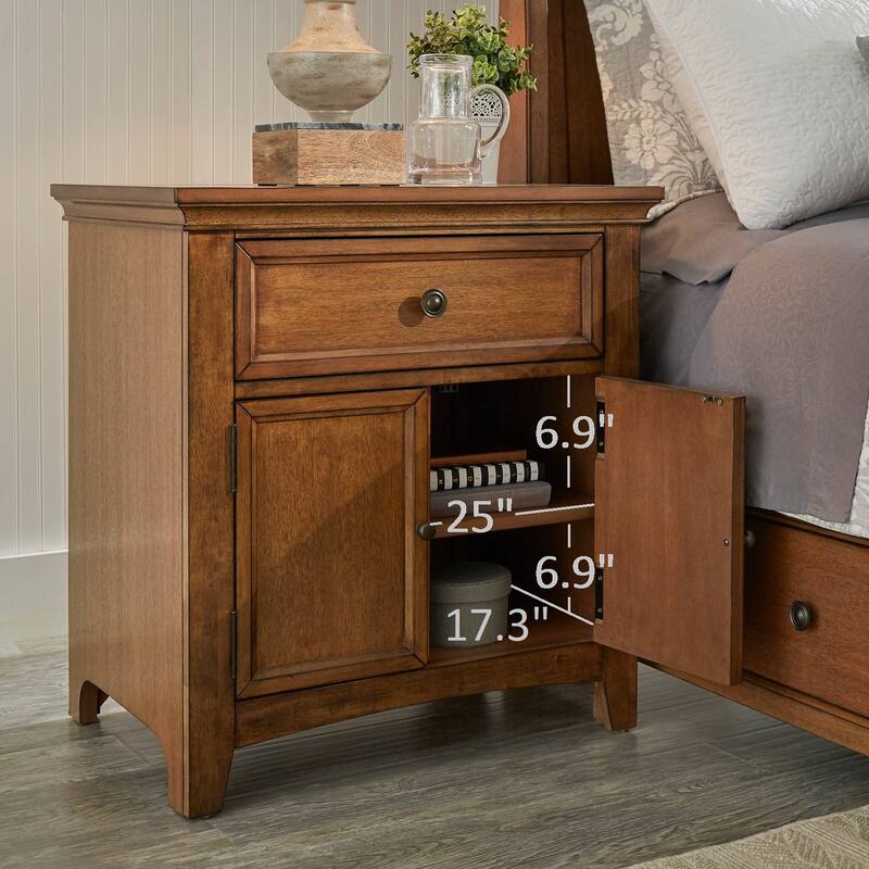 Ediline 1-drawer Wood Cupboard Nightstand with Charging Station by iNSPIRE Q Classic