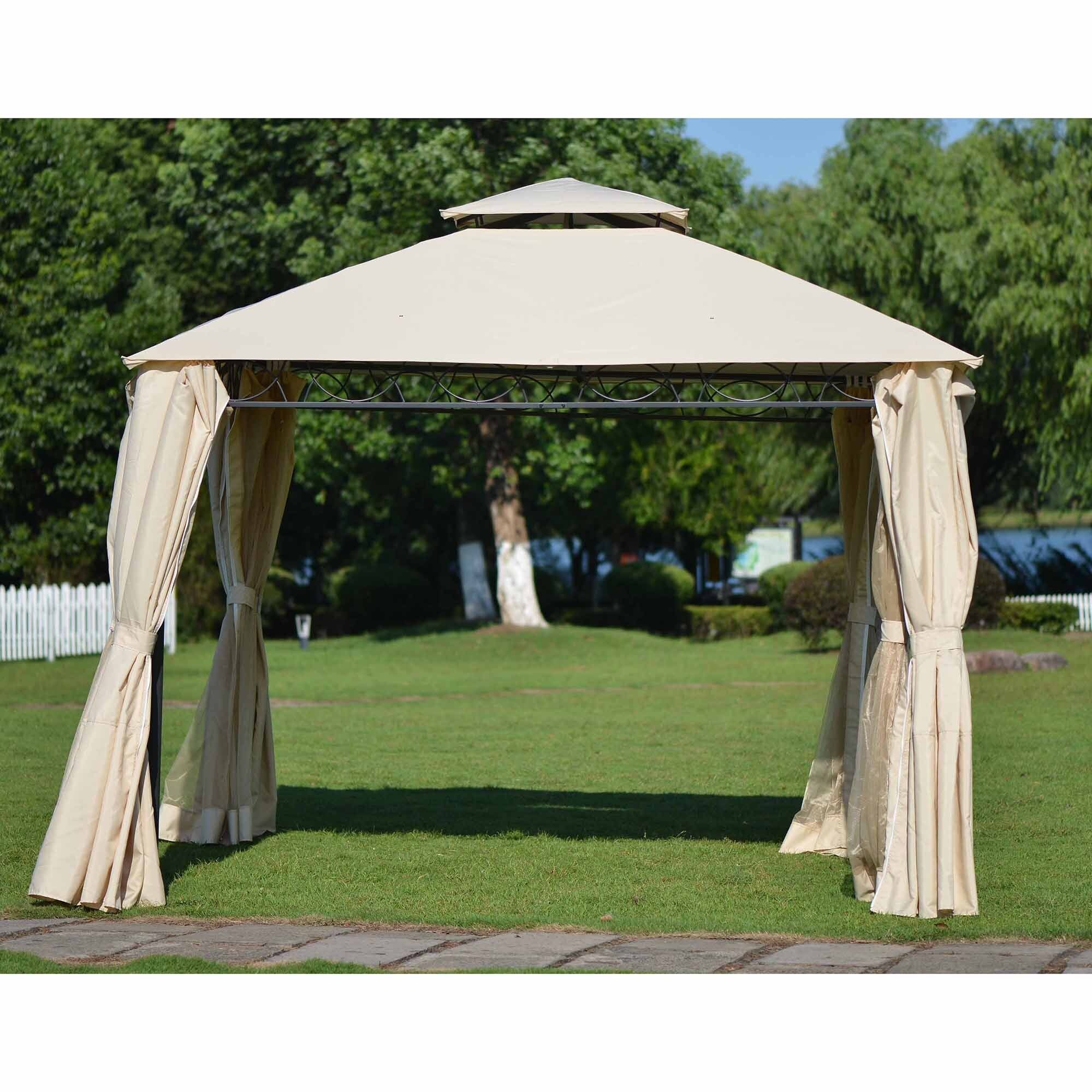Quality Double Tiered Grill Canopy, Outdoor BBQ Gazebo Tent with UV Protection