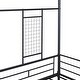 preview thumbnail 13 of 18, Black Full Size Metal House Bed with Trundle and Roof for Kids' Rooms