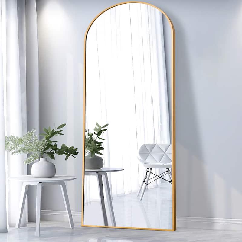 Lumioca Arch Floor & Full Length Gold Framed Wall Mirror