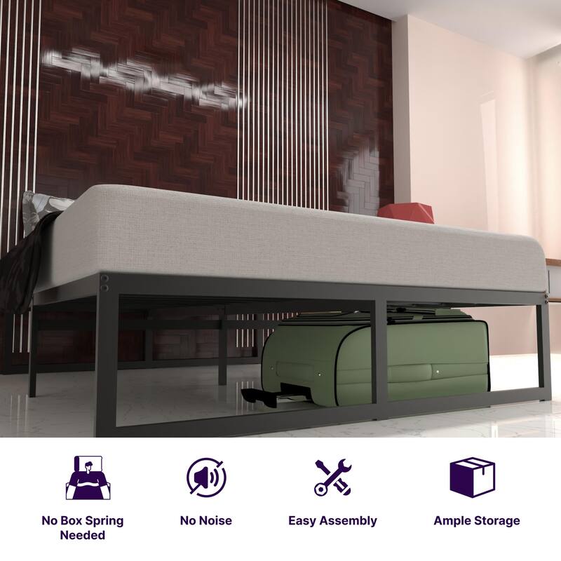 NapQueen Alpha 14" Height Metal Platform Bed Frame