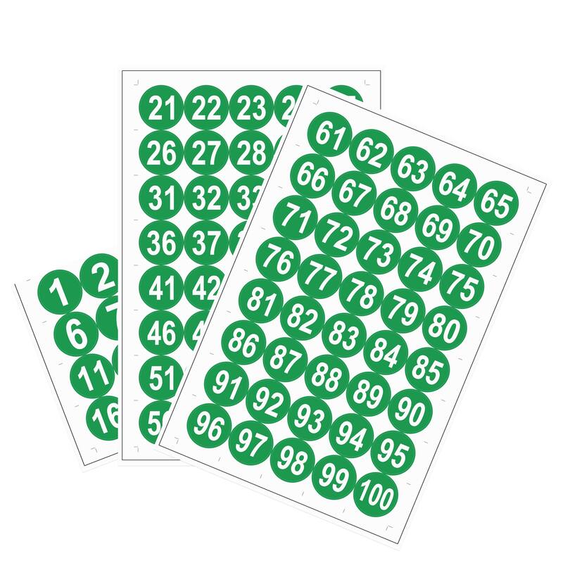 Round Number Sticker, Self Adhesive PVC Labels Waterproof