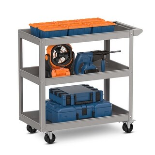 Costway 3-Tier Metal Utility Cart 400 lbs Storage Service Trolley
