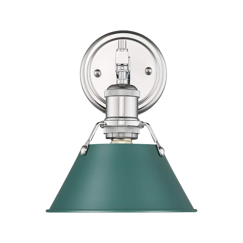 Yep by Golden Lighting Orwell 1-light Vanity in Chrome and Pine Green shade
