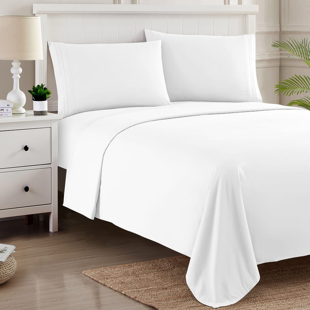 Sweet Home Collection 4 Piece Sheet Set, Ultra Soft 1800 Series, Double Brushed Microfiber