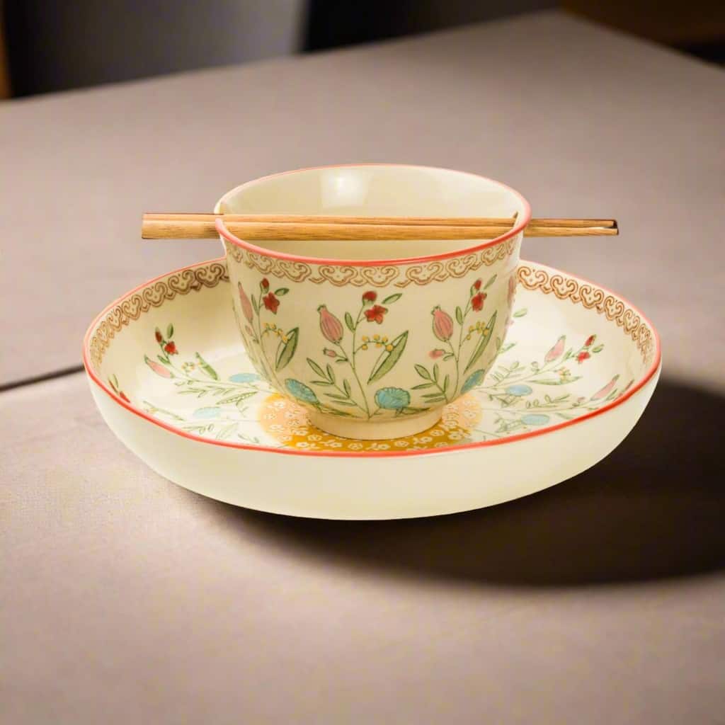Euro Ceramica Ella 3 Piece Dinner and Ramen Bowl Set