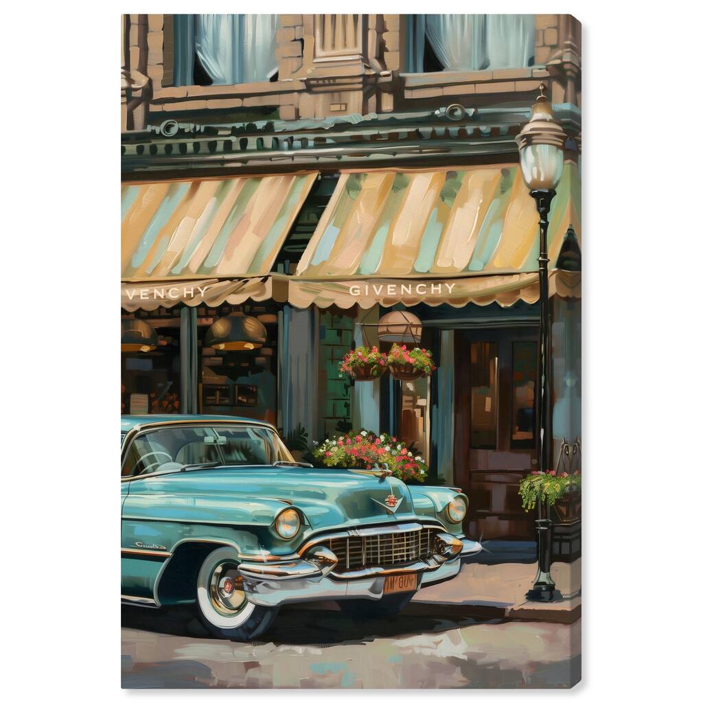 Classic Car Store Visit II Canvas by Art Remedy, Gallery Wrapped