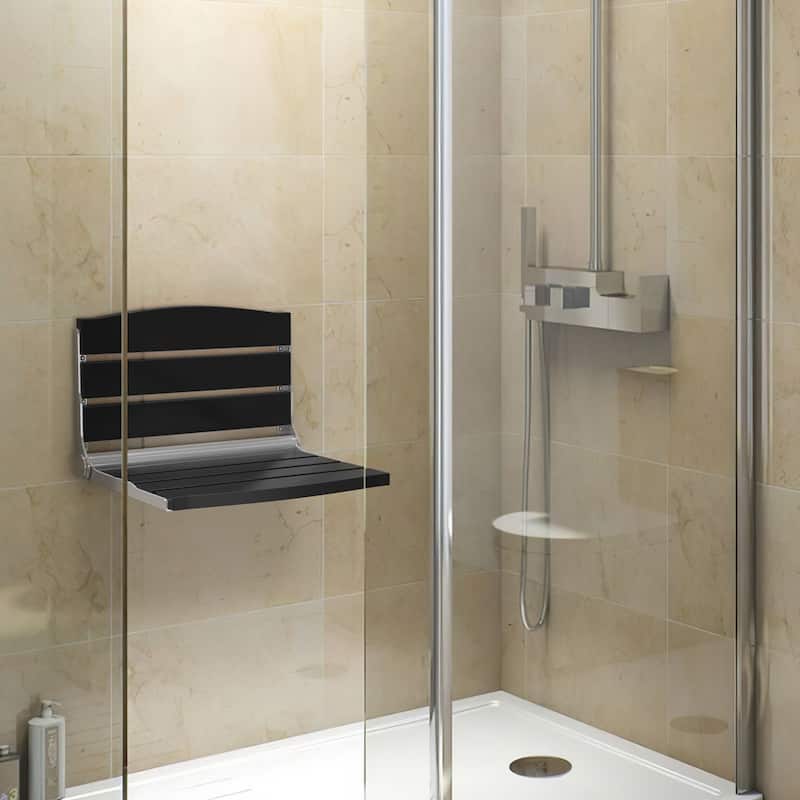 Moasis Plastic Wood Wall Mounted Folding Shower Seat