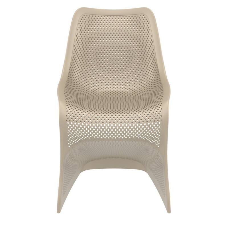 33.5" Taupe Brown Outdoor Patio Dining Chair