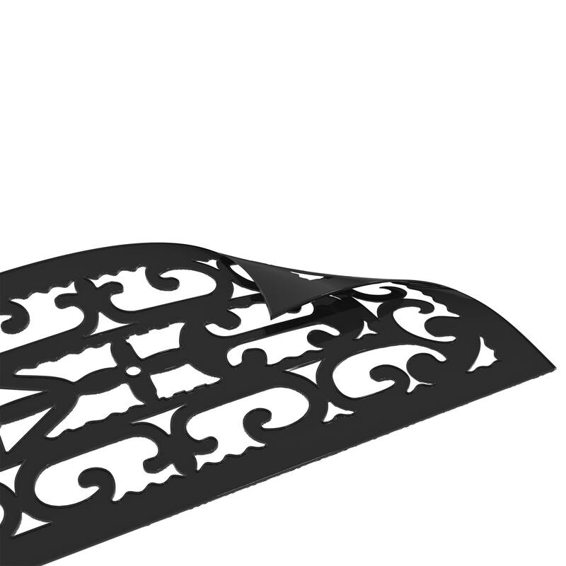 Set of 2 Non-Slip Stair Treads for Wooden Steps Decorative Runner with Traction Control Grip by Pure Garden (Black) - Set of 2