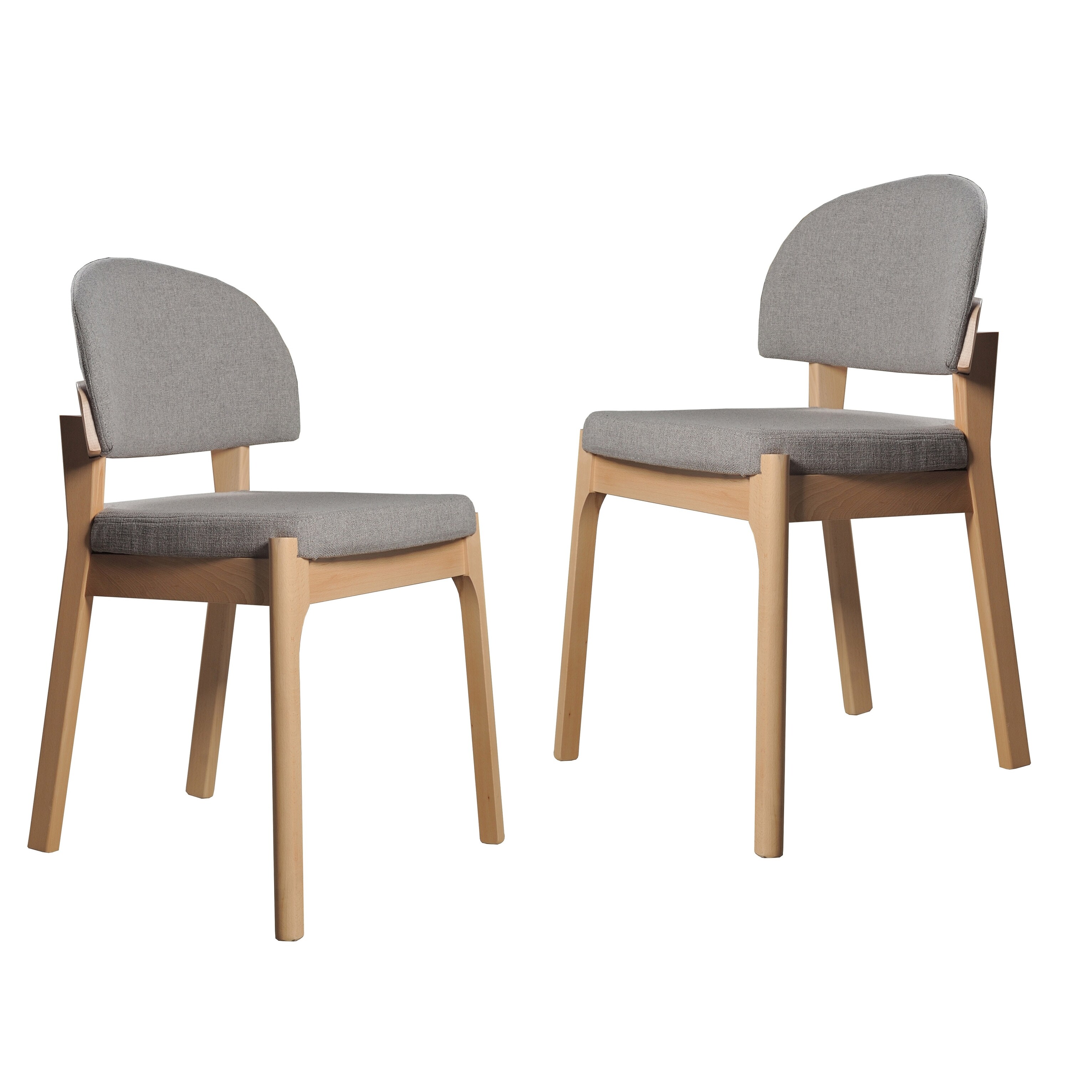 Shop Modrest Brandon Modern Solid Wood Upholstered In Grey Dining Chair Set Of 2 Overstock 32230585