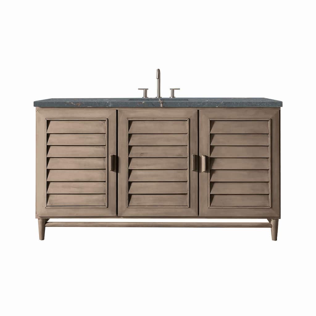 James Martin Vanities 620-V60S-3PBL Portland 60" Single Basin Wood