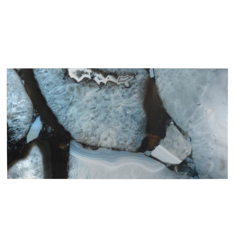 Splendor 24x48 Icy Blue Porcelain Large Format Geode Agate Wall and Floor Tile (15.5 sq ft/case) - 2 Pack