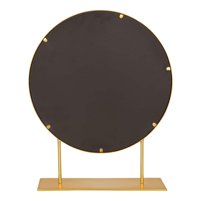 Kate and Laurel Rouen Round Metal Table Mirror - 18x22