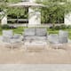 Option White Steel+White Rope+Light Grey Cushion